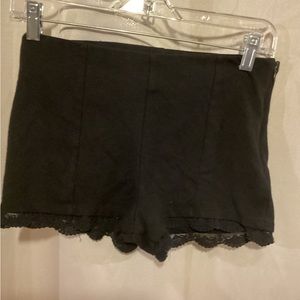Bongo brand black short shorts with lace around the leg